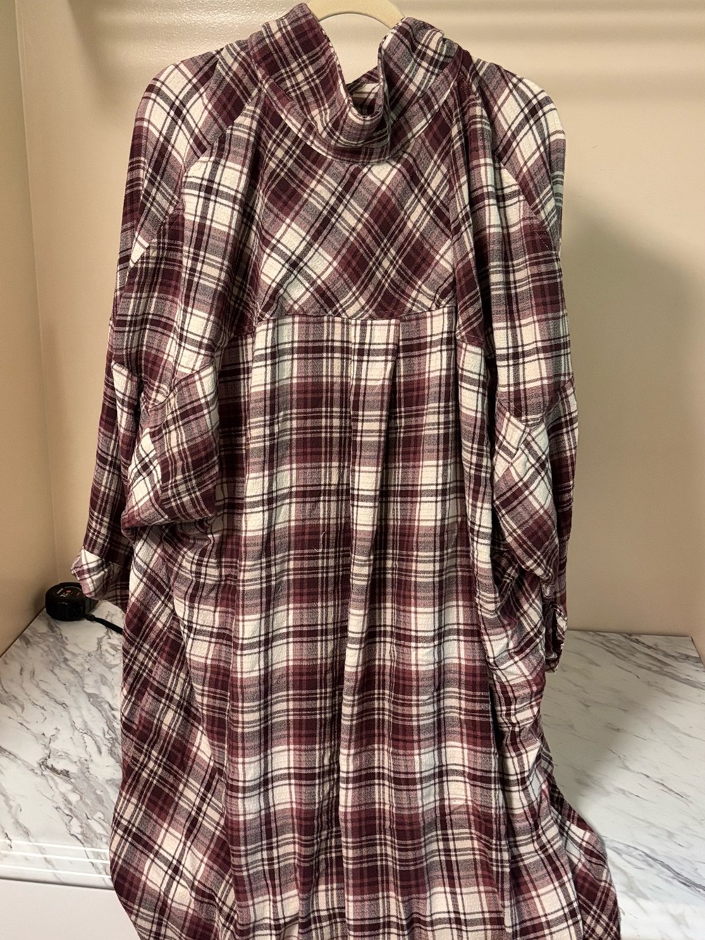 torrid Burgundy and White Plaid Button-Up Shirt - Picture 4 of 5